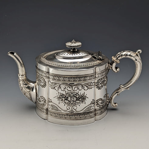 約 1890 年英國古董鍍銀茶壺 James Dixon & Sons